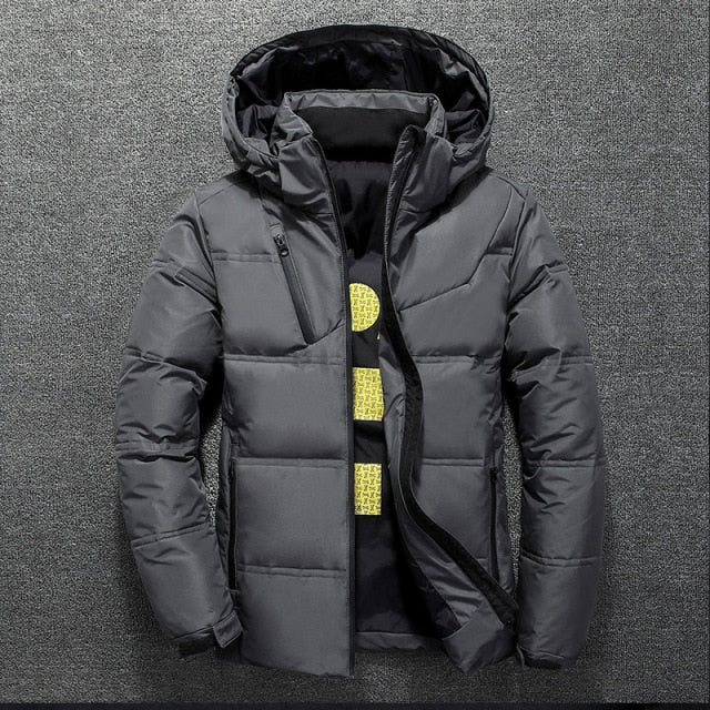 Jacket Coat Casual Autumn Stand Collar Puffer Thick Hat White Duck Parka Male Winter Down Jacket With Hood