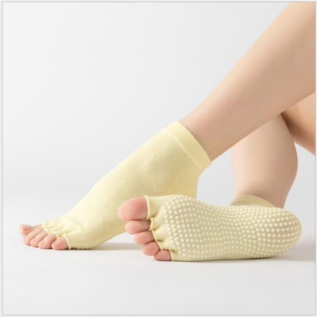 Yoga Toe Socks with Grips Pilates Women Toeless Socks for for Pilates Barre Fitness Non-slip Socks-Dollar Bargains Online Shopping Australia