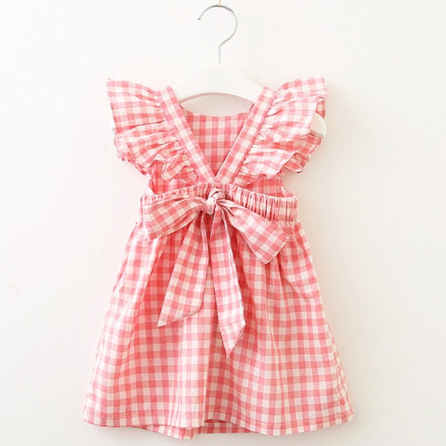 Dresses Summer Cotton Embroidered Hollow Dress Baby Kids Clothing Cute Ruffled Round Neck Vest Dress