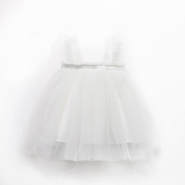 Sleeveless Strap Tulle Baby Girl Dress First Birthday Girl Party Princess Dress Toddler Girl Clothes