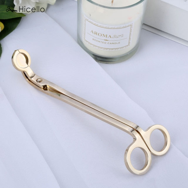 Candle Wick Trimmer Stainless Steel Candle scissors trim wick Cutter Snuffer Round head 18cm Black Rose Gold Silver Red Bronze