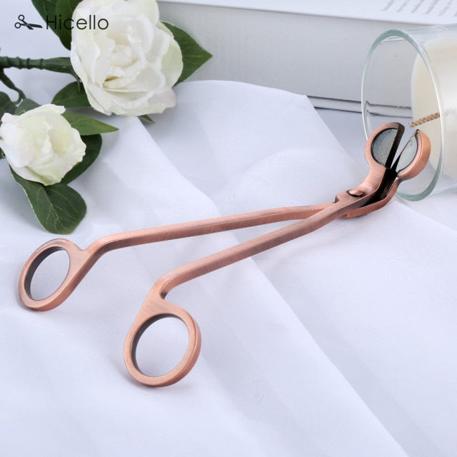 Candle Wick Trimmer Stainless Steel Candle scissors trim wick Cutter Snuffer Round head 18cm Black Rose Gold Silver Red Bronze