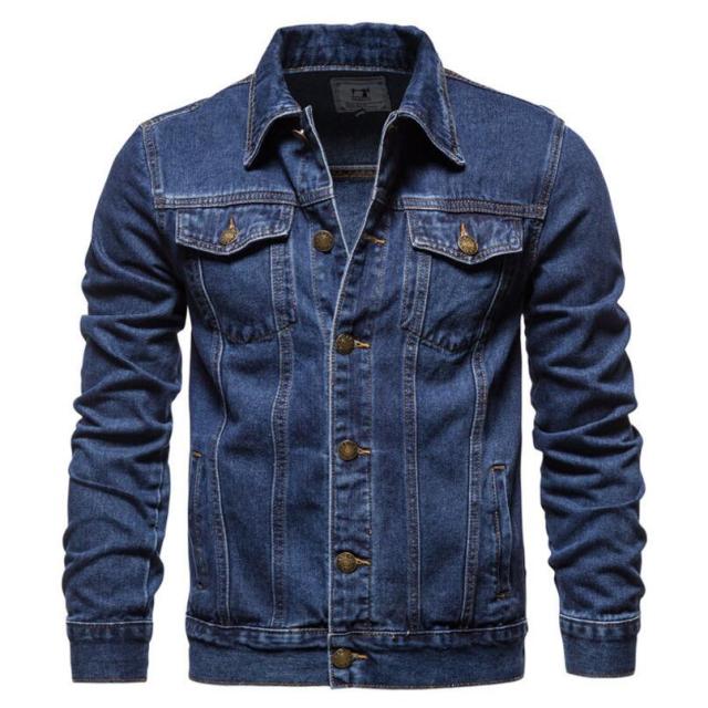 Men Denim Jackets Winter Fleece Blue Jeans Coats Warm Casual Coats Solid Classic Denim Jackets 6XL