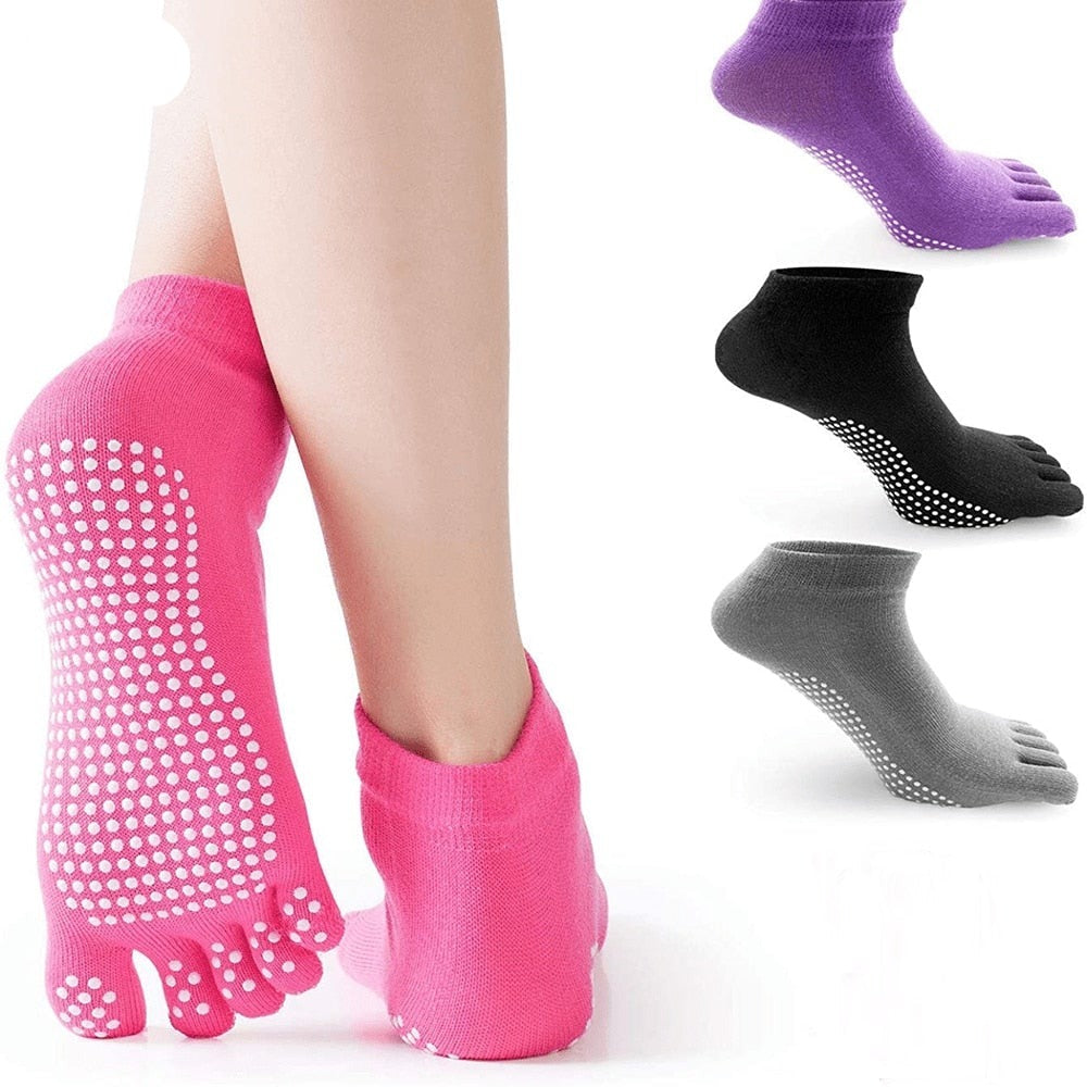 Yoga Toe Socks with Grips Pilates Women Toeless Socks for for Pilates Barre Fitness Non-slip Socks-Dollar Bargains Online Shopping Australia