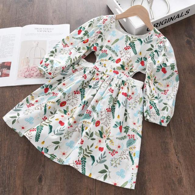 Girls Clothes Long Sleeves Cartoon Embroidery Female Cake Dress Kids Clothing