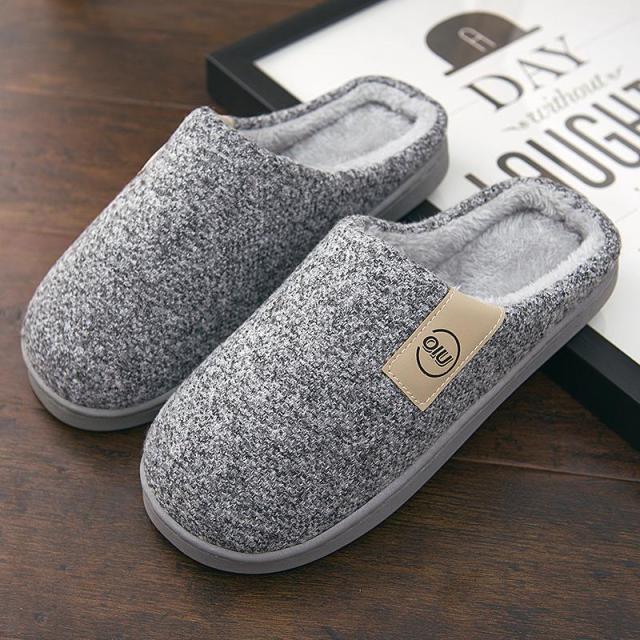 Men Winter Warm Slippers Fur Slippers Men Boys Plush Slipper Cotton Shoes Non-slip Solid Color Home Indoor Casual Slippers-Dollar Bargains Online Shopping Australia