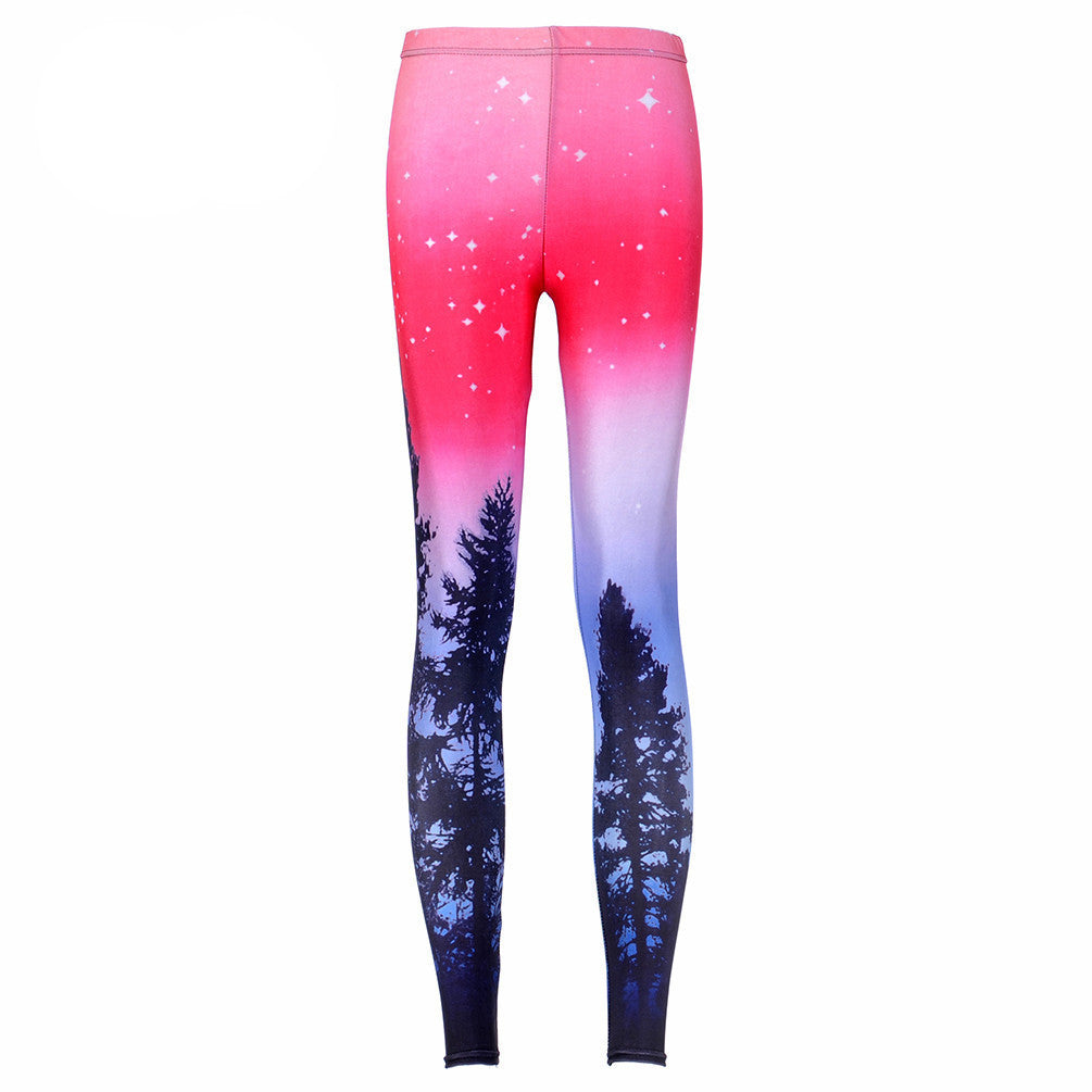 S-XL Women Aurora Skye Neon Purple Leggings MIlk Leggings Galaxy leggings Plus Size girl Leggings-Dollar Bargains Online Shopping Australia