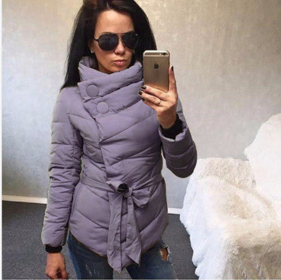 winter jacket women Cotton down coat high collar with belt parkas for women winter 9 colors warm outerwear coats-Dollar Bargains Online Shopping Australia