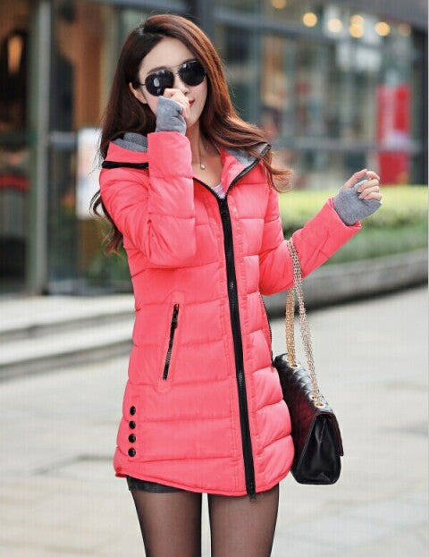 Wadded Clothing Female Women's Winter Jacket Down Cotton Jacket Slim Parkas Ladies Coats Plus Size XS-XXL-Dollar Bargains Online Shopping Australia