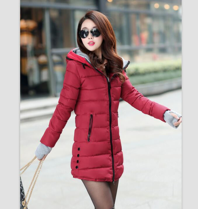 Wadded Clothing Female Women's Winter Jacket Down Cotton Jacket Slim Parkas Ladies Coats Plus Size XS-XXL-Dollar Bargains Online Shopping Australia