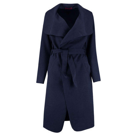 Winter Coat Women Wide Lapel Belt Pocket Wool Blend Coat Oversize Long Red Trench Coat Outwear Wool Coat Women-Dollar Bargains Online Shopping Australia