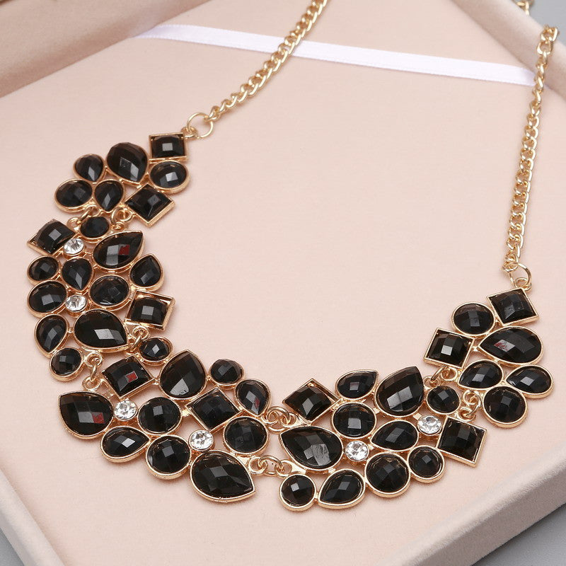 Popular 6 Colors Multicolor Big Pendant Clavicle Chain Necklace Women's Delicate Banquet Jewelry-Dollar Bargains Online Shopping Australia