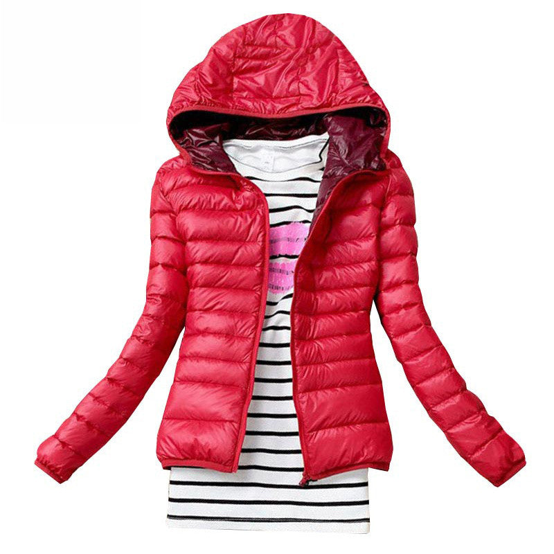 Winter Jacket Women Cotton Down Parka Hooded Women's Coat Casual Slim Down & Parkas Solid Basic Women's Jacket Long Sleeve Coat-Dollar Bargains Online Shopping Australia