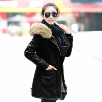 women winter coat wadded jacket medium-long plus size 4XL Parka fur collar thickening hood abrigos female snow wear-Dollar Bargains Online Shopping Australia