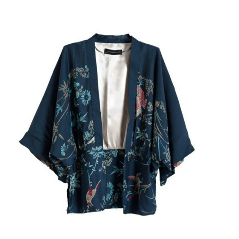 Online discount shop Australia - Fashion cardigan horse women blouse shirt phoenix embroidery printing cardigan Chiffon Blouse