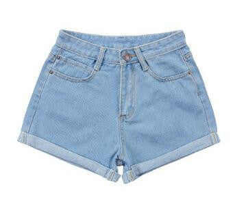 Spring and Summer Retro high waist Women denim shorts Blue loose short female thin curling fashion lager size short jeans women-Dollar Bargains Online Shopping Australia