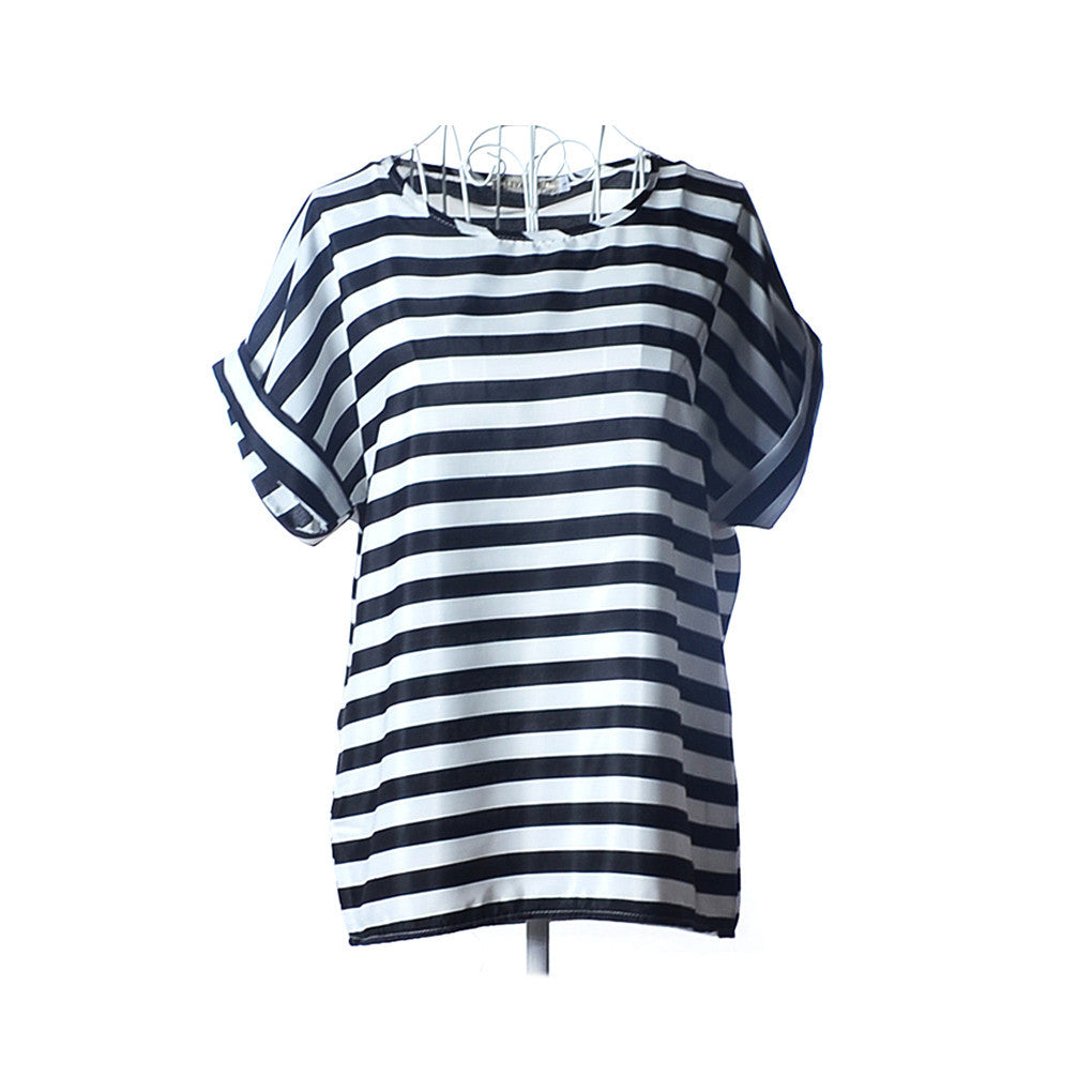 explosion models Chiffon T Shirts Tops Loose Ladies T-shirts Striped-Dollar Bargains Online Shopping Australia