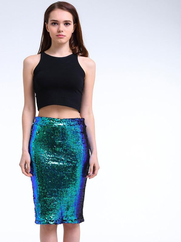 women fashion nightclub style sequined pencil skirt sexy package hip step skirts