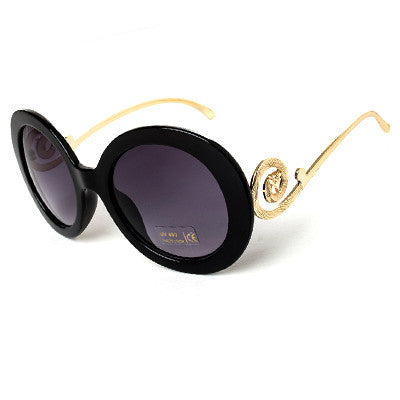 Round Big Frame Fox Metal Temple Glasses Vintage Baroque Fashion Summer Cool Sunglasses Women Brand Designer shades S1325-Dollar Bargains Online Shopping Australia