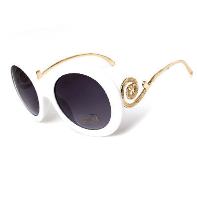 Round Big Frame Fox Metal Temple Glasses Vintage Baroque Fashion Summer Cool Sunglasses Women Brand Designer shades S1325-Dollar Bargains Online Shopping Australia