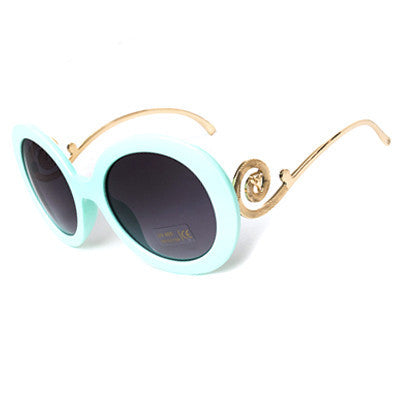 Round Big Frame Fox Metal Temple Glasses Vintage Baroque Fashion Summer Cool Sunglasses Women Brand Designer shades S1325-Dollar Bargains Online Shopping Australia