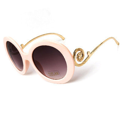 Round Big Frame Fox Metal Temple Glasses Vintage Baroque Fashion Summer Cool Sunglasses Women Brand Designer shades S1325-Dollar Bargains Online Shopping Australia