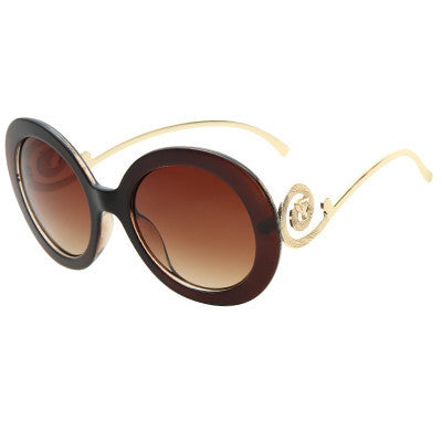 Round Big Frame Fox Metal Temple Glasses Vintage Baroque Fashion Summer Cool Sunglasses Women Brand Designer shades S1325-Dollar Bargains Online Shopping Australia