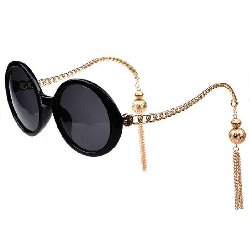 Pendant Tassels Metal Brand Sunglasses Women Summer Round Retro Glasses Fashion Accessories G098-Dollar Bargains Online Shopping Australia