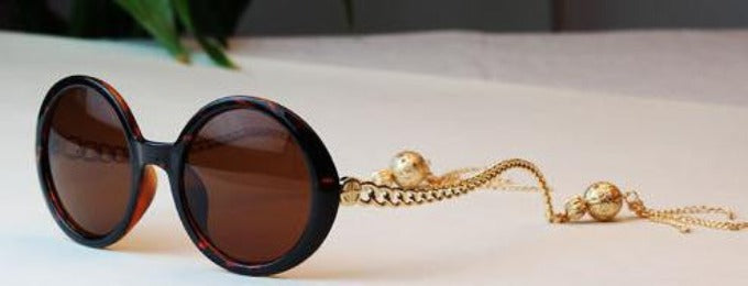 Pendant Tassels Metal Brand Sunglasses Women Summer Round Retro Glasses Fashion Accessories G098-Dollar Bargains Online Shopping Australia