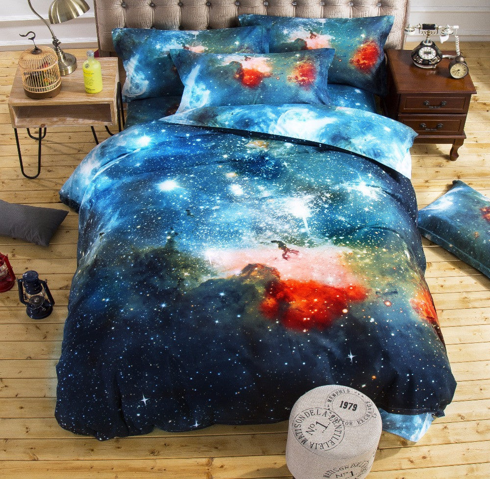 3d Galaxy bedding sets Twin/Queen Size Universe Outer Space Themed Bedspread 2pcs/3pcs/4pcs Bed Linen Bed Sheets Duvet Cover Set-Dollar Bargains Online Shopping Australia