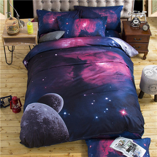 3d Galaxy bedding sets Twin/Queen Size Universe Outer Space Themed Bedspread 2pcs/3pcs/4pcs Bed Linen Bed Sheets Duvet Cover Set-Dollar Bargains Online Shopping Australia