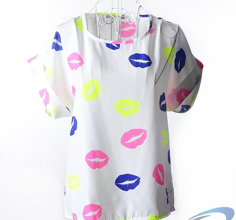 European and American plus size women clothing heart printing t shirt women short-sleeved women tops summer roupas femininas-Dollar Bargains Online Shopping Australia