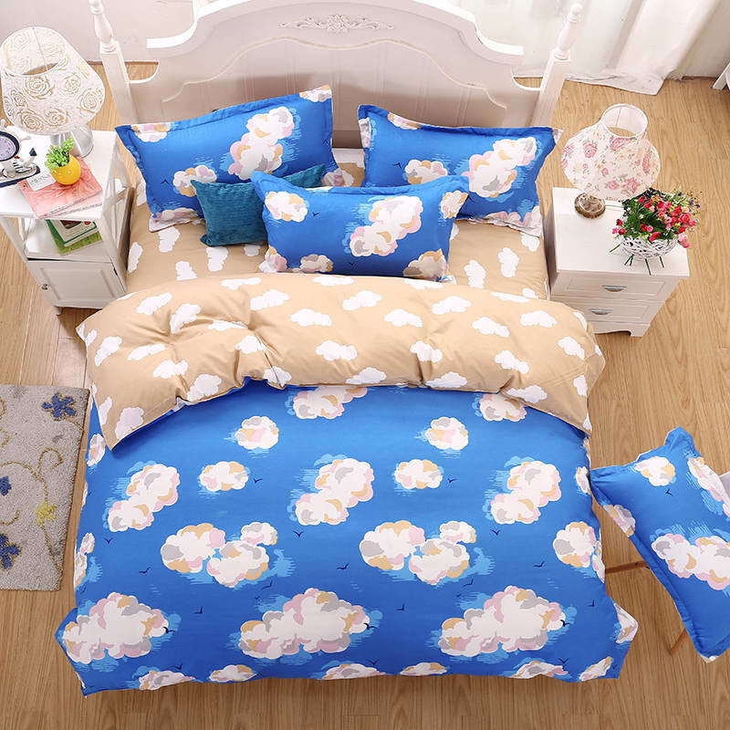 Summer style bedding cotton set twin Full Queen size duvet cover set reactive printed bed linen flat sheet bed sheet no quilt-Dollar Bargains Online Shopping Australia