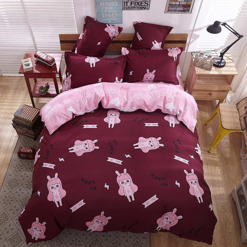 Summer style bedding cotton set twin Full Queen size duvet cover set reactive printed bed linen flat sheet bed sheet no quilt-Dollar Bargains Online Shopping Australia