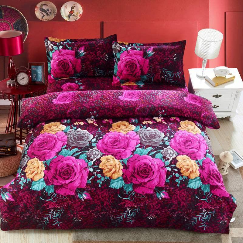 Home textile Reactive Print 3D bedding sets luxury Full/Queen/King Size Bed Quilt/Doona/Duvet Cover Pillowcases Set-Dollar Bargains Online Shopping Australia