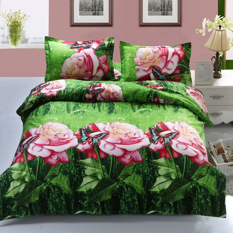 Home textile Reactive Print 3D bedding sets luxury Full/Queen/King Size Bed Quilt/Doona/Duvet Cover Pillowcases Set-Dollar Bargains Online Shopping Australia