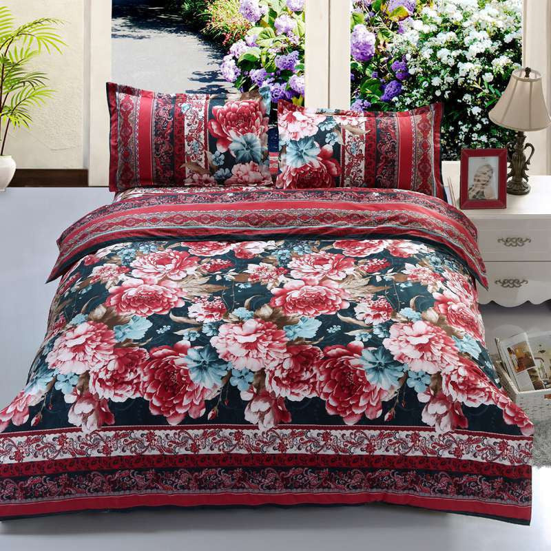 Home textile Reactive Print 3D bedding sets luxury Full/Queen/King Size Bed Quilt/Doona/Duvet Cover Pillowcases Set-Dollar Bargains Online Shopping Australia