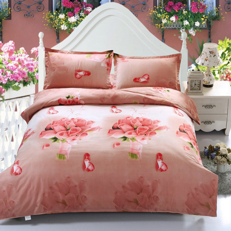 Home textile Reactive Print 3D bedding sets luxury Full/Queen/King Size Bed Quilt/Doona/Duvet Cover Pillowcases Set-Dollar Bargains Online Shopping Australia