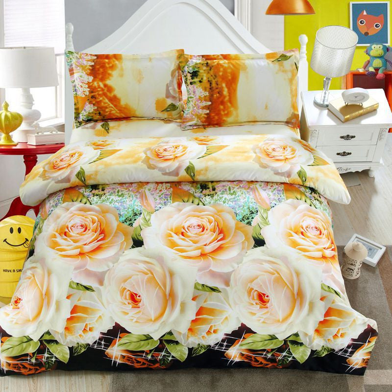 Home textile Reactive Print 3D bedding sets luxury Full/Queen/King Size Bed Quilt/Doona/Duvet Cover Pillowcases Set-Dollar Bargains Online Shopping Australia