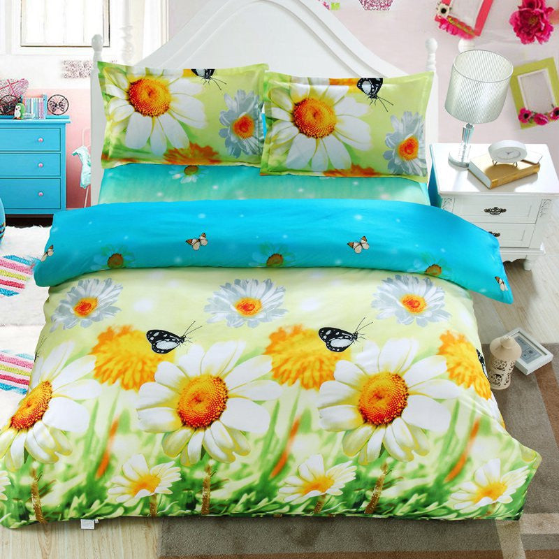 Home textile Reactive Print 3D bedding sets luxury Full/Queen/King Size Bed Quilt/Doona/Duvet Cover Pillowcases Set-Dollar Bargains Online Shopping Australia