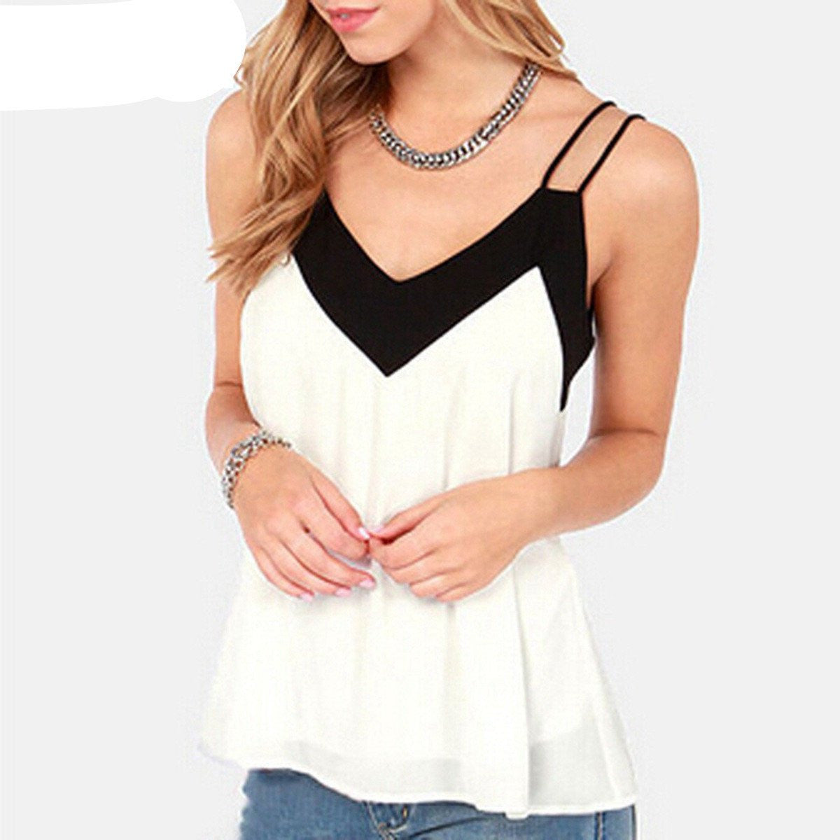 Zanzea Style V Neck Womens Sleeveless Halter Blouse Vest Loose Chiffon Tank Tops Plus Size