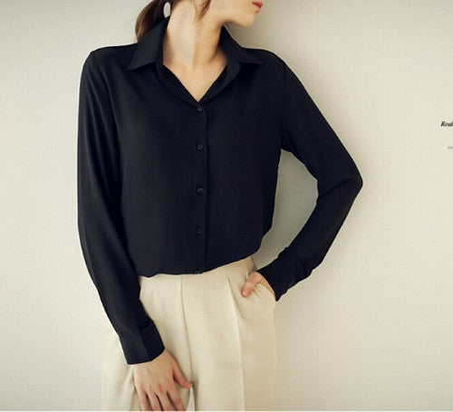 Women Blouses Button 5 Solid Color Long-sleeve Shirt Female Chiffon blouse Women's Slim Clothing blusas feminina TPB08-Dollar Bargains Online Shopping Australia