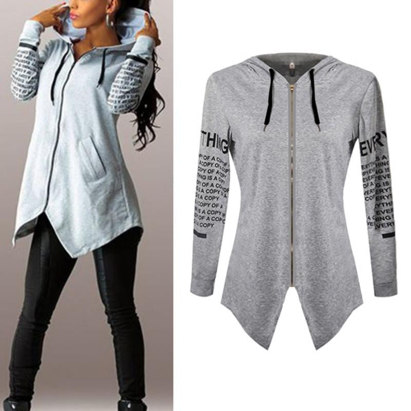 Women Hoodies Letter long-sleeved hooded Harajuku Plus Size sportswear Coat KL075