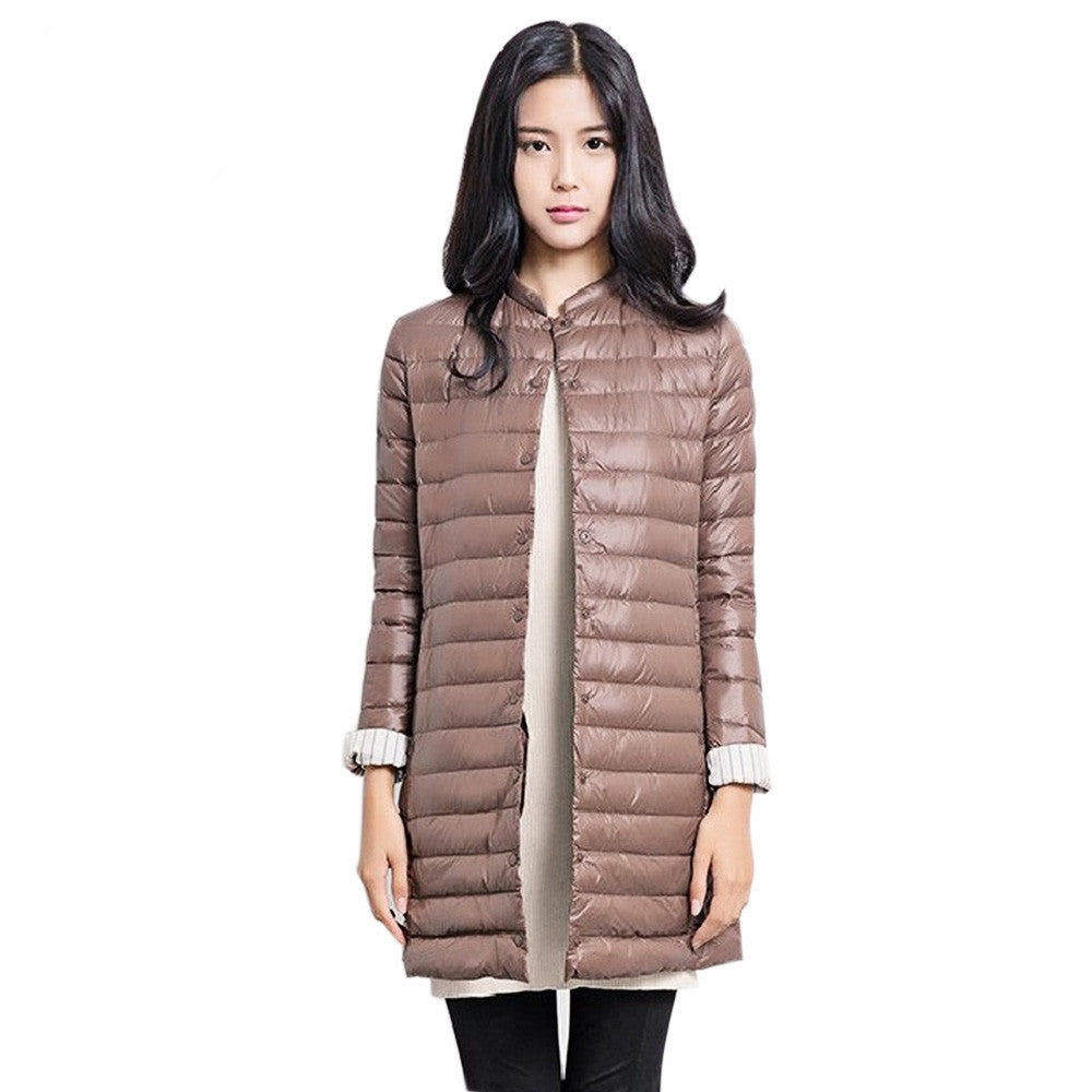 Gamiss Casual Ultralight Down Coat Women Winter Jacket Women's Down Jackets Long Thin Down Coat-Dollar Bargains Online Shopping Australia