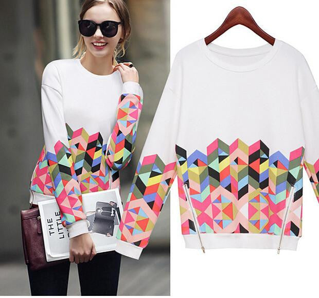 Women SweatShirt Thicken Clothes Printed Casual Hoodies Warm Pullover