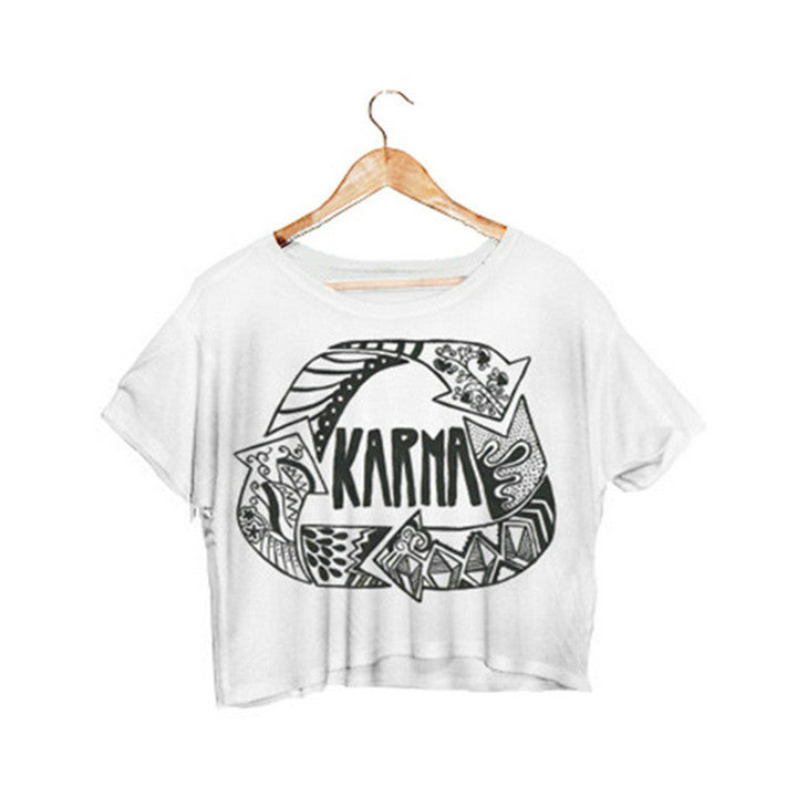 Nutella Print White Crop Tops Summer Short Sleeve T shirts Harajuku Fitness Women Fashion Kawaii T-shirt F1003-Dollar Bargains Online Shopping Australia