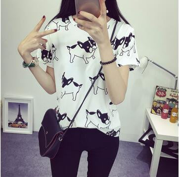 fashion Women's Summer T-Shirt Clothes Shirt O-neck funny cat printing-Dollar Bargains Online Shopping Australia