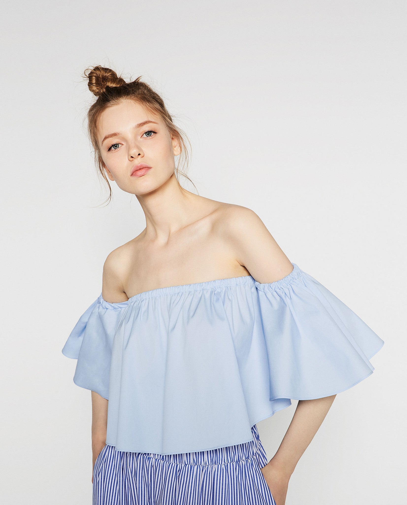 NEW Summer Fashion Trend Women's Smock Top Off Shoulder Brief Ruffles Girl's PETITE Structured Bardot Short Blouse-Dollar Bargains Online Shopping Australia