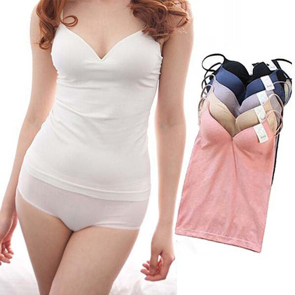 Online discount shop Australia - Modal Adjustable Strap Built In Bra Self Mold Bra Tank Top Camisole