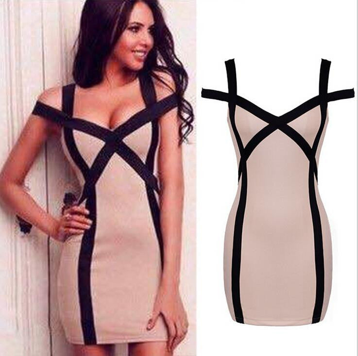 Party Dress Women Backless Dress Bodycon Pencil Midi Dress Bodycon Bandage Dress